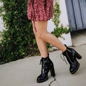 Jeffrey Campbell Women's Legion High Block Heel Combat Boots Color:Black Size:10